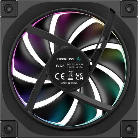 DeepCool FL12 120mm PWM 3 Pack Reverse Fan - High Performance, Low Noise, Fluid Dynamic Bearing, 36 ARGB LEDs, 500-2150 RPM, 55 CFM Airflow, 4-Pin PWM Control