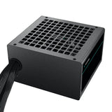 DeepCool PF500 500W PSU, 120mm Silent Hydraulic Bearing Fan, 80 PLUS White, Non Modular, UK Plug, Flat Black Cables, Efficient & Affordable