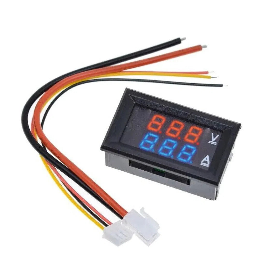 Digital LED 100V Voltmeter, 10A Ammeter, Panel mount volt amp meter