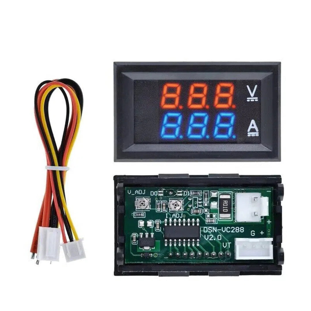 Digital LED 100V Voltmeter, 10A Ammeter, Panel mount volt amp meter