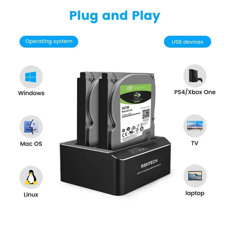 Dual Bay SATA HDD Docking Station