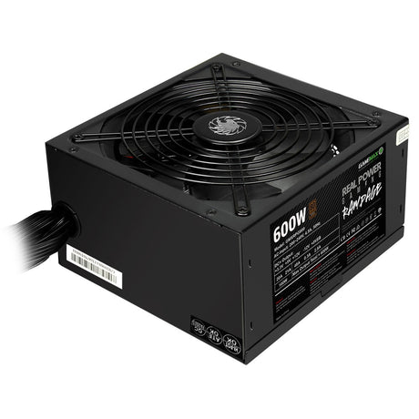 GAMEMAX RPG Rampage 600W PSU, 140mm Ultra Silent Fan, 80 PLUS Bronze, Non Modular, Flat Black Cables, Japanese TK Main Capacitor Fitted