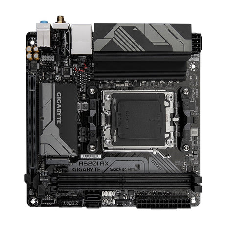 Gigabyte A620I AX (rev. 1.0) AMD AM5 Socket Motherboard, Mini-ITX, 2x DDR5 Slots, 1x M.2 Socket, 2.5GbE LAN, Wi-Fi 6E, 1 x DisplayPort / 1x HDMI Port
