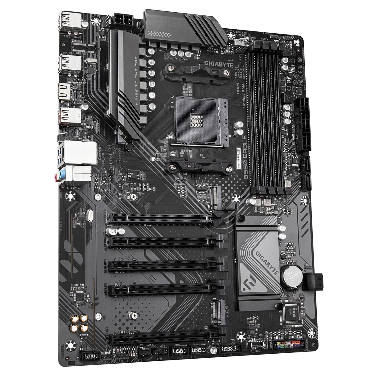 Gigabyte B550 EAGLE AMD AM4 Socket Motherboard, ATX, 4x DDR4 Slots, 2x M.2 Sockets, GbE LAN, 1x HDMI Port