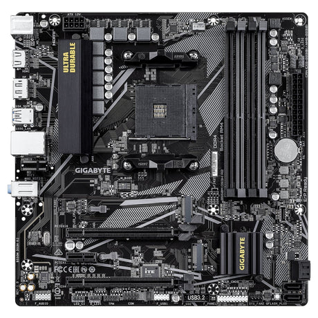 Gigabyte B550M DS3H R2 AMD AM4 Socket Motherboard, Micro-ATX, 4x DDR4 Slots, 2x M.2 Sockets, GbE LAN, 1x DisplayPort / 1x HDMI Port