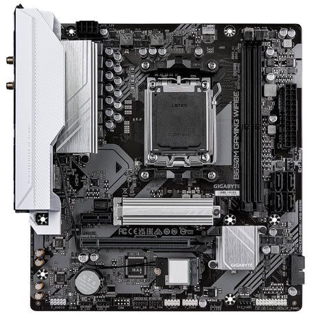 Gigabyte B650M GAMING WIFI6E (rev. 1.2) AMD AM5 Socket Motherboard, 2x DDR5 DIMM Slots, 1x M.2 Sockets, 2.5GbE LAN, Wi-Fi 6E, 1x D-Sub / 1x HDMI Port