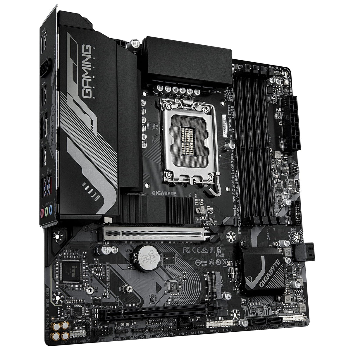 Gigabyte B760M GAMING X WIFI6E GEN 5 INTEL Socket Motherboard, Micro-ATX, 4x DDR5 Slots, 2x M.2 Socket, 2.5GbE LAN, Wi-Fi 6E, 1x HDMI Port / 1x Display Port