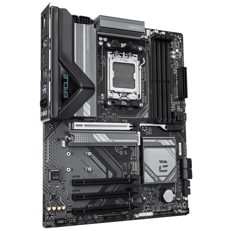 Gigabyte B850 EAGLE WIFI6E AMD AM5 Socket Motherboard, ATX, 4x DDR5 Slots, 3x M.2 Sockets, Fitted I/O Shield, GbE LAN, Wi-Fi 6E, 1x DisplayPort / 1x HDMI Port