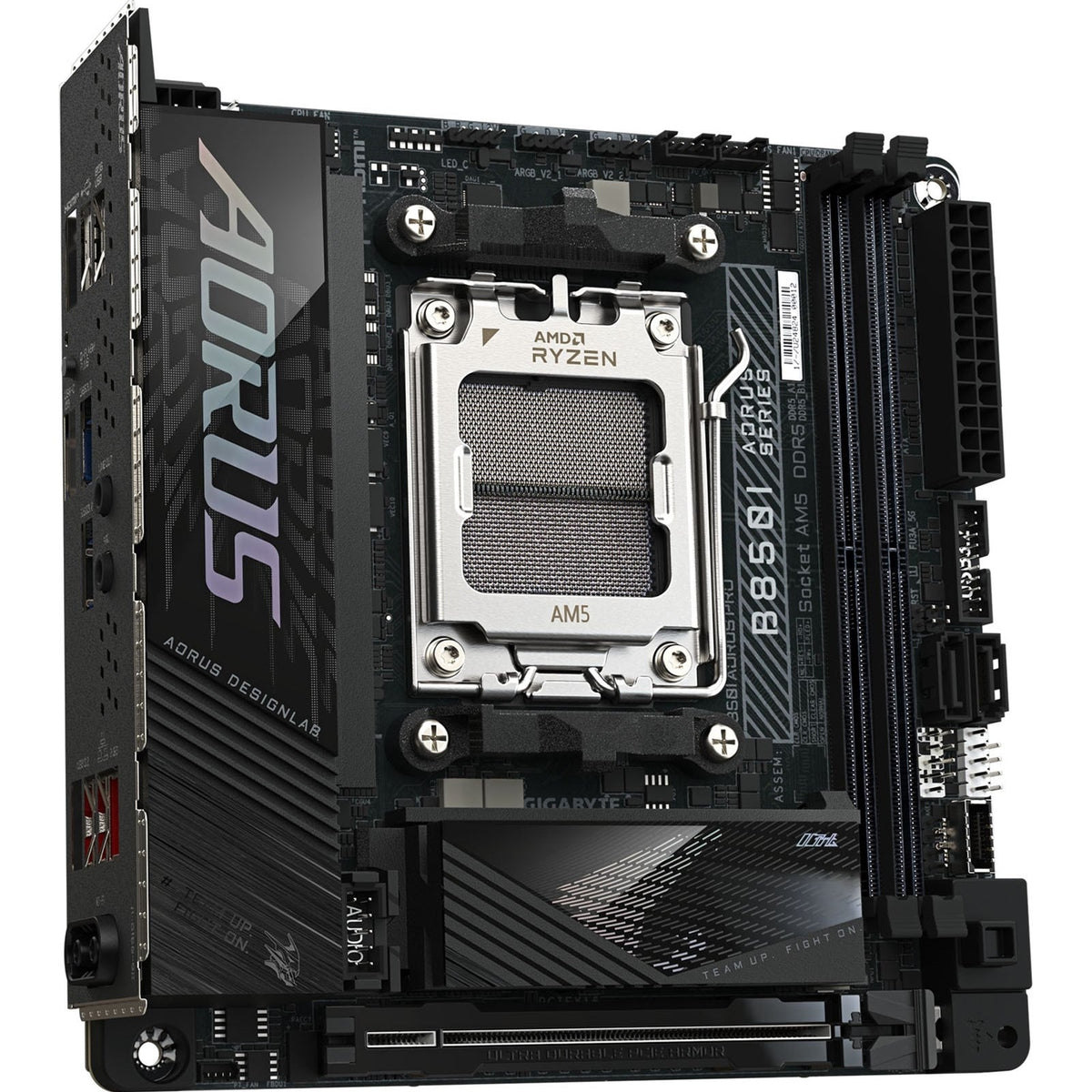 Gigabyte B850I AORUS PRO AMD AM5 Socket Motherboard, Mini-ITX, 2x DDR5 Slots, 2x M.2 Sockets, Fitted I/O Shield, 2.5GbE LAN, Wi-Fi 7, 1x HDMI Port