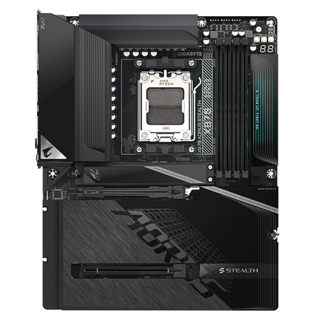 Gigabyte X870 AORUS STEALTH AMD AM5 Socket Motherboard, ATX, 4x DDR5 Slots, 4x M.2 Socket, 5GbE LAN, WiFi 7, 1x HDMI Port / 2x USB-C (USB4)