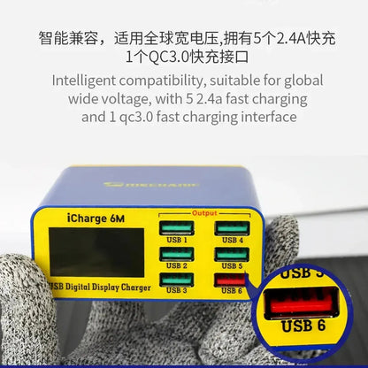 iCharge 6M USB 6-port charger 1 2