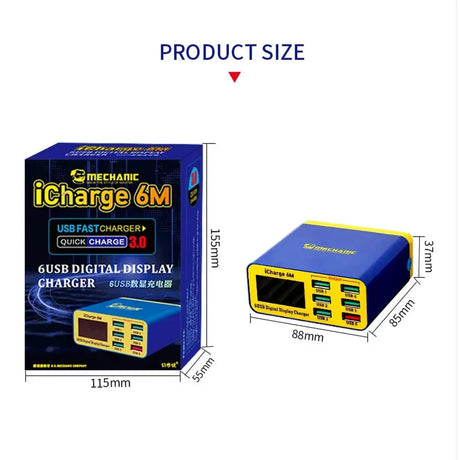 iCharge 6M USB 6-port charger 1 2 3 4