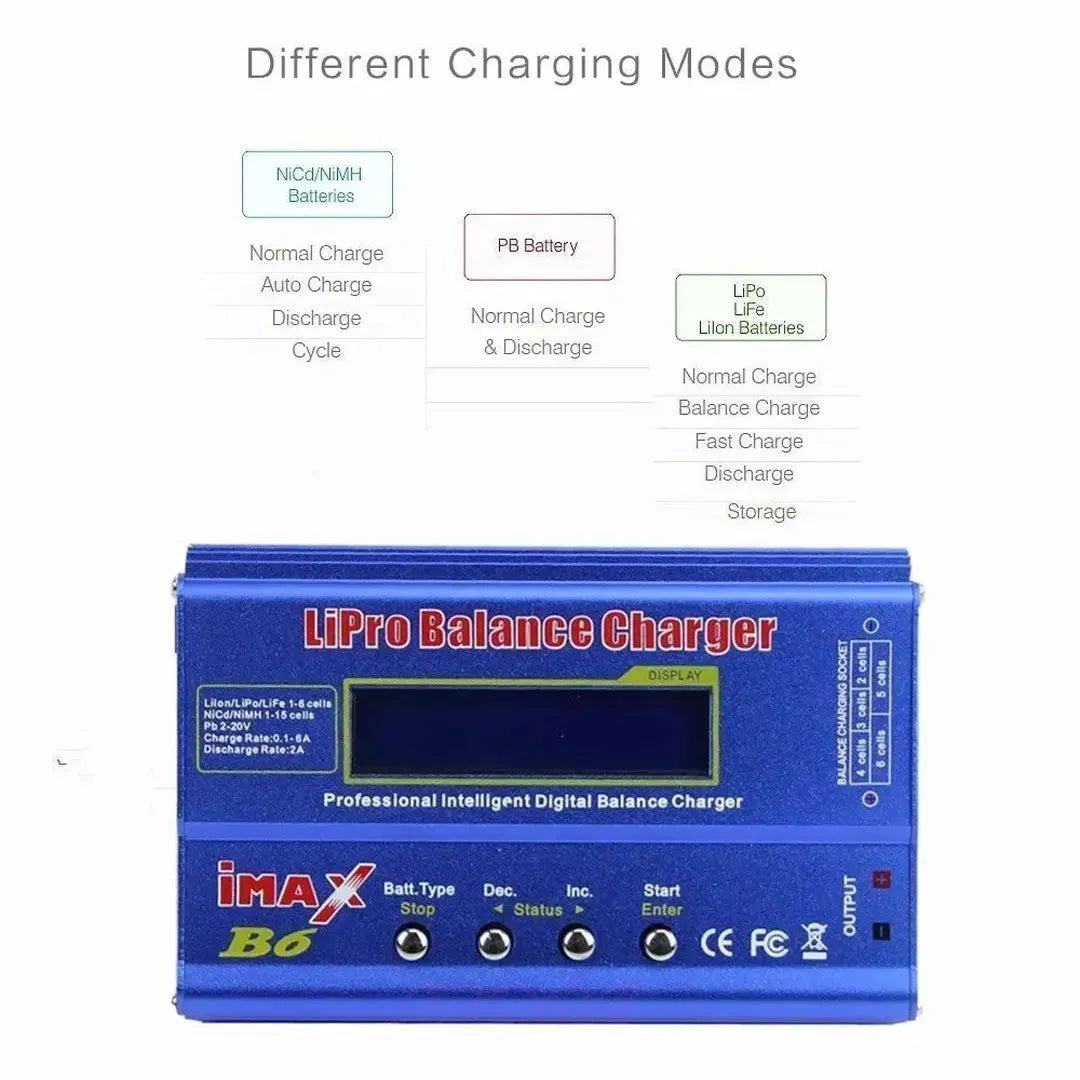 iMAX B6 80W 6A Battery Balance Charger 1 2 3 4