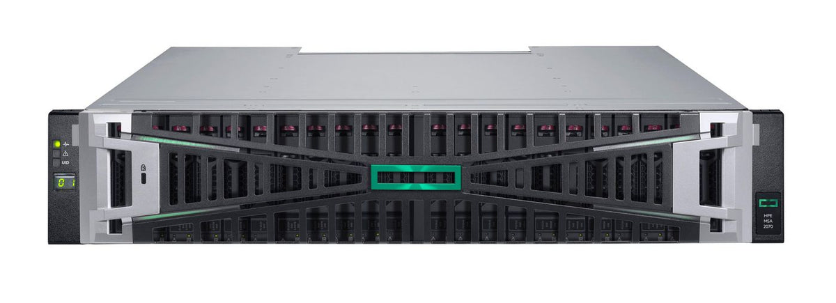Hewlett Packard Enterprise MSA 2070 SFF 2x10/25GbE iSCSI 4-port Cntrl 12x1.92TB SSD 4x10Gb iSCSI XCVR 23TB Storage Array