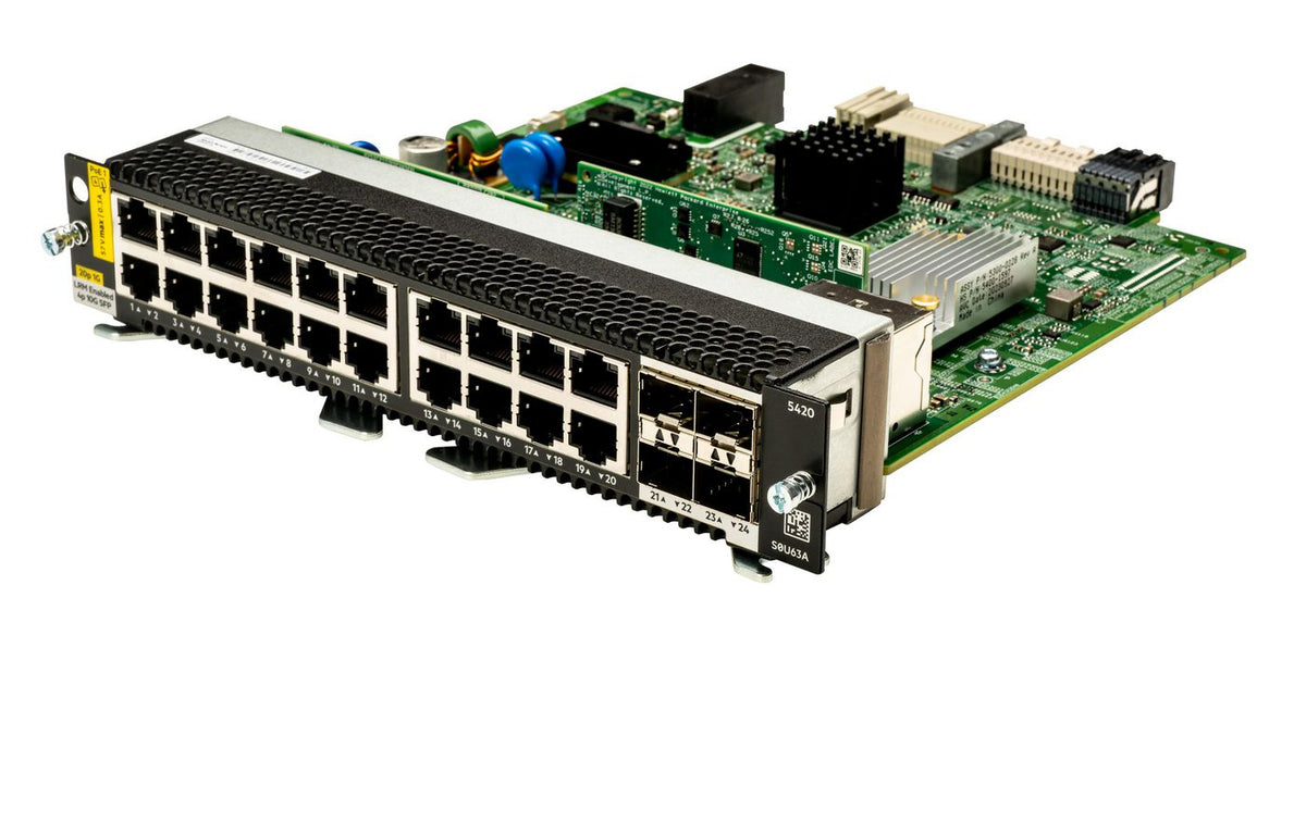 Hewlett Packard Enterprise Aruba Networking CX 5420 20p 10M/100M/1G Class4 PoE 4p SFP+ 1G/10G LRM Module