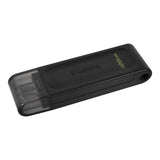 Kingston DT70/128GB DataTraveler 128GB USB Flash Drive, USB 3.2, USB-C, Gen1, 80MB/s, Cap Design, Black, Retail.