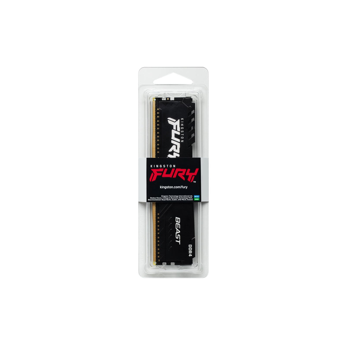 Kingston FURY Beast KF432C16BB/16 16GB (1x 16GB) DIMM System Memory, 3200MHz, DDR4, CL16, Black, Intel XMP