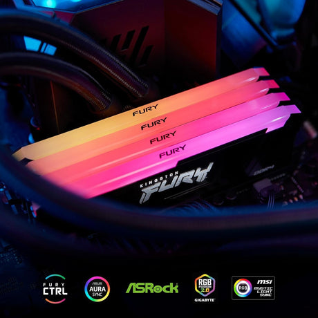 Kingston FURY Beast KF432C16BB2A/8 8GB (1x 8GB) DIMM System Memory, 3200MHz, DDR4, CL16, Black, RGB, Intel XMP