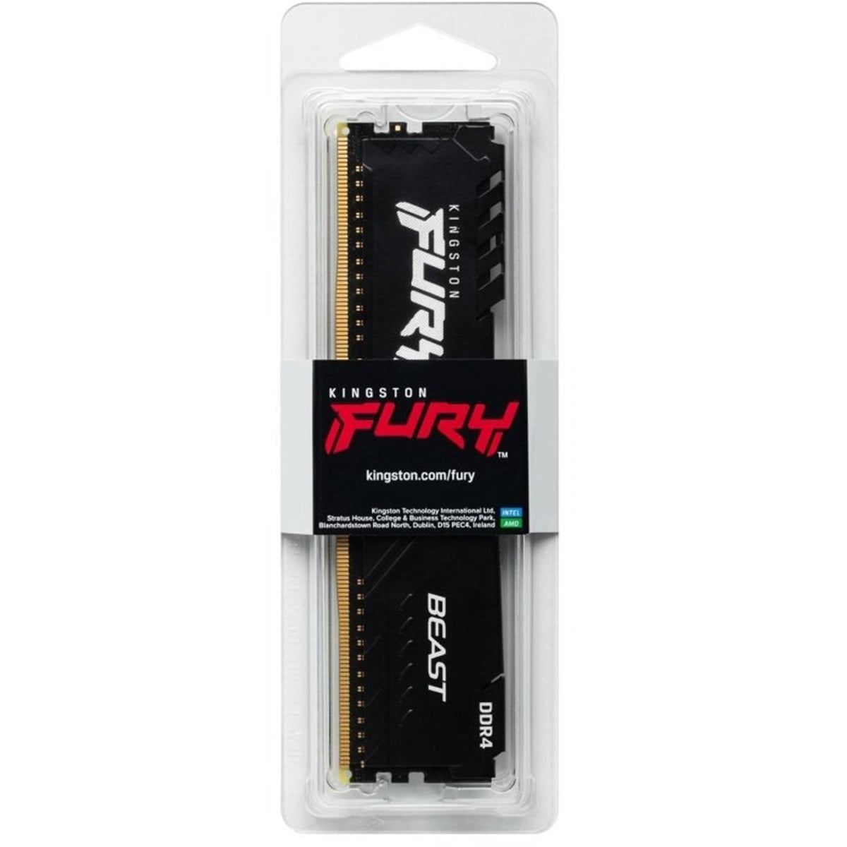 Kingston FURY Beast KF432C16BB/8 8GB (1x 8GB) DIMM System Memory, 3200MHz, DDR4, CL16, Black, Intel XMP