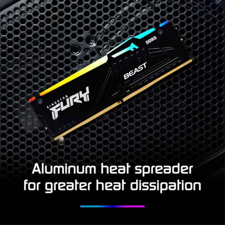 Kingston FURY Beast KF560C30BBEAK2-64 64GB (2x 32GB) DIMM System Memory, 6000MHz, DDR5, CL30, Black, RGB, Intel XMP, AMD EXPO