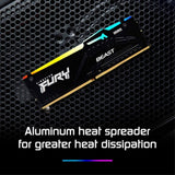 Kingston FURY Beast KF560C36BBE2A-32 32GB (1x 32GB) DIMM System Memory, 6000MHz, DDR5, CL36, Black, RGB, Intel XMP, AMD EXPO