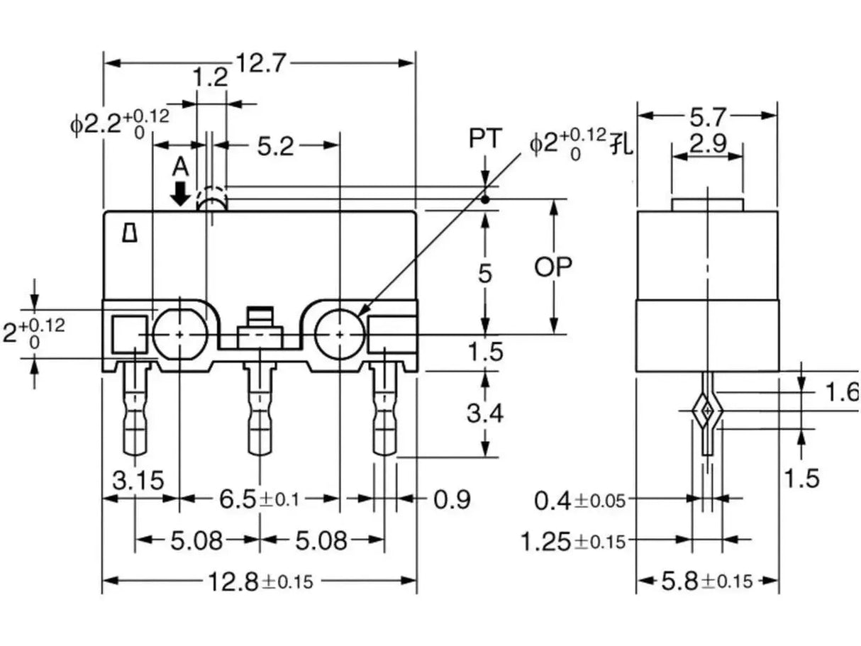 Limit Switch Micro Switch D2F-01L 1