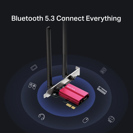 Mercusys MA86XE AXE5400 Tri-Band Wi-Fi 6E Bluetooth PCI Express Adapter