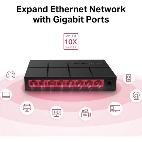 Mercusys MS108G 8 Port Gigabit Ethernet Network Switch