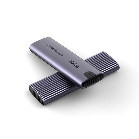 Netac M.2 NVMe/SATA External Enclosure, USB3.1, Aluminum, 10Gbps, USB C to C, USB C to A