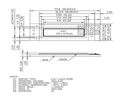 OLED Display Module 0.91 inch