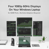 Plugable UD-3900C4 Quad Monitor 96W USB-C PD DisplayLink Certified Docking Station