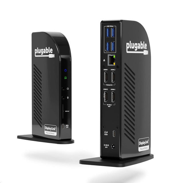 Plugable UD-3900C4 Quad Monitor 96W USB-C PD DisplayLink Certified Docking Station