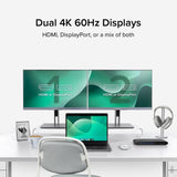Plugable UD-6950H Universal Dual Monitor 4K USB-A/USB-C DisplayLink Certified Docking Station
