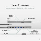 Plugable USBC-11IN1E 11 in 1 Portable USB-C Ethernet Docking Station