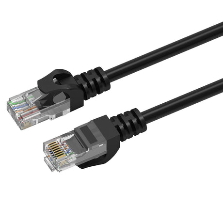 Prevo CAT6-BLK-3M Network Cable, RJ45 (M) to RJ45 (M), CAT6, 3m, Black, Oxygen Free Copper Core, Sturdy PVC Outer Sleeve & Clip Protector, Retail Box Packaging