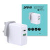 Prevo QC72 65W USB Type-C & USB Type-A