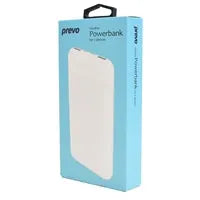 Prevo SP3012 Power bank,10000mAh Portable Fast Charging for Smart Phones, Tablets and Other Devices, Slim Design, Dual-Port with USB Type-C and Micro USB Connection, White