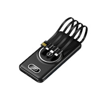 Prevo SP5002 Wireless Charging Power Bank,10000mAh Portable Charging for Smart Phones, Tablets and Other Devices, Charge Multiple Devices with Prefitted Lightning, USB Type-C, Micro-USB & USB Cables