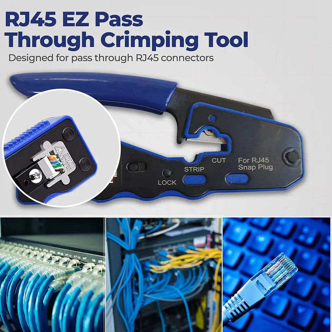 RJ45 Pass Through Crimper Cutter