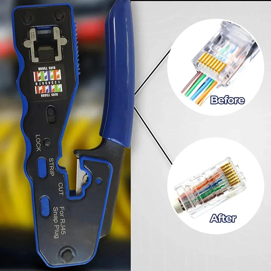 RJ45 Pass Through Crimper Cutter