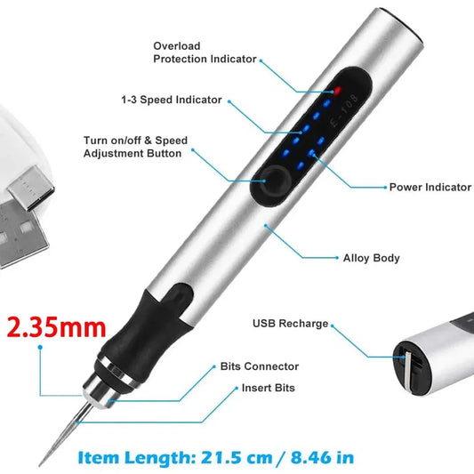 USB Cordless Rotary Tool Kit Pen DIY
