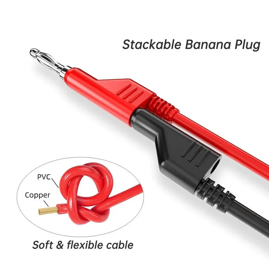 5PCS 4mm Copper Banana Plug to Banana Plug Test Leads