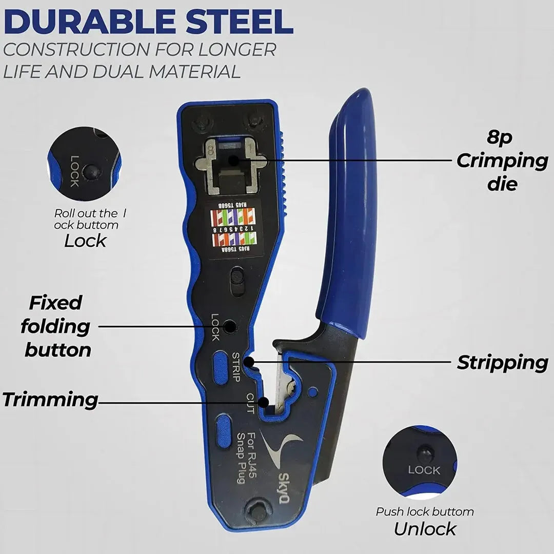 RJ45 Pass Through Crimper Cutter 1 2 3 4 5