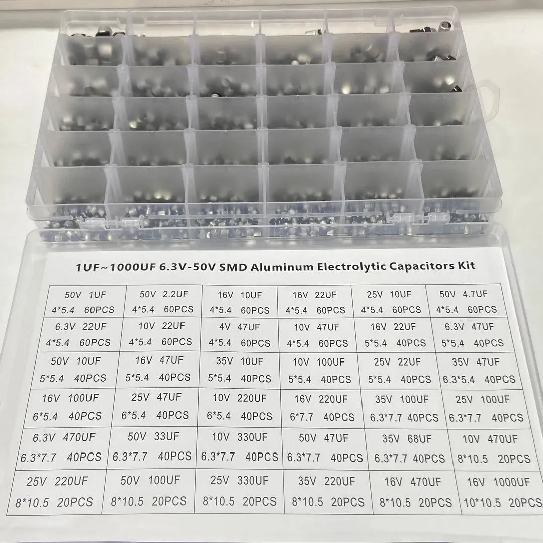 1500PCS SMD Chip Aluminium Electrolytic Capacitor Kit 1 2