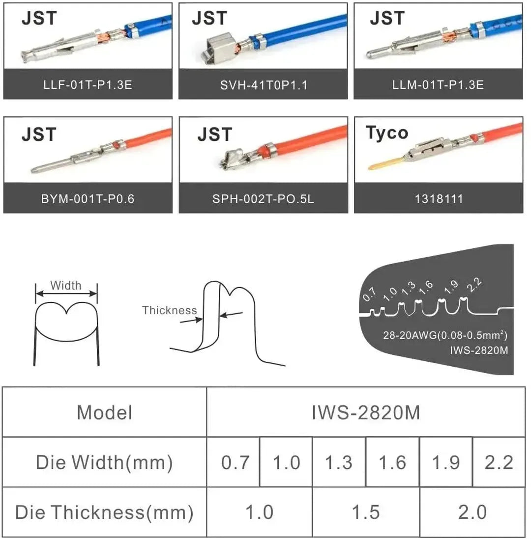 IWISS IWS-2820M Mini Micro Open Barrel Crimping 1 2 3 4