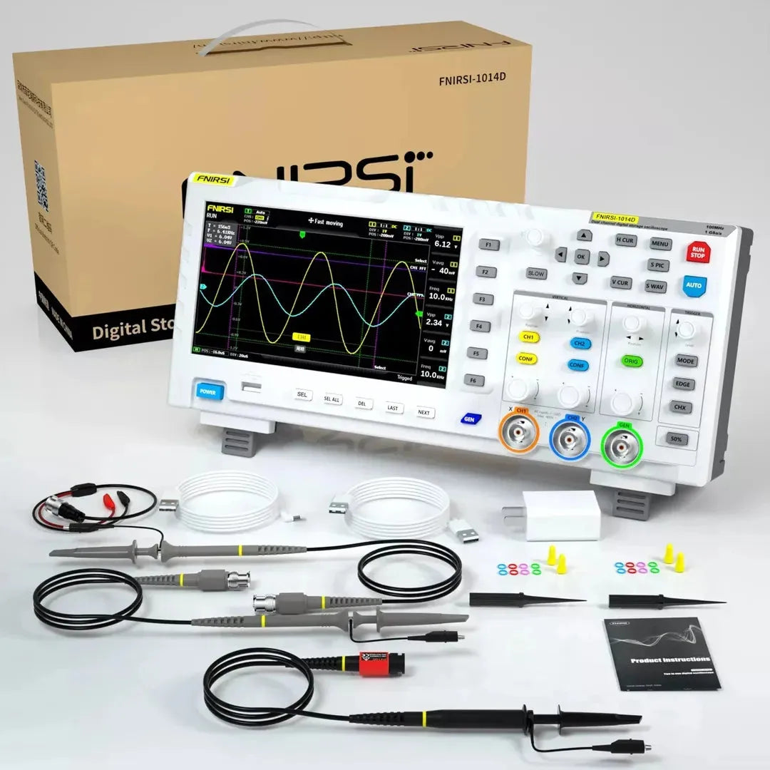 FNIRSI-1014D Dual-Channel Oscilloscope and Signal Generator 1 2 3 4 5