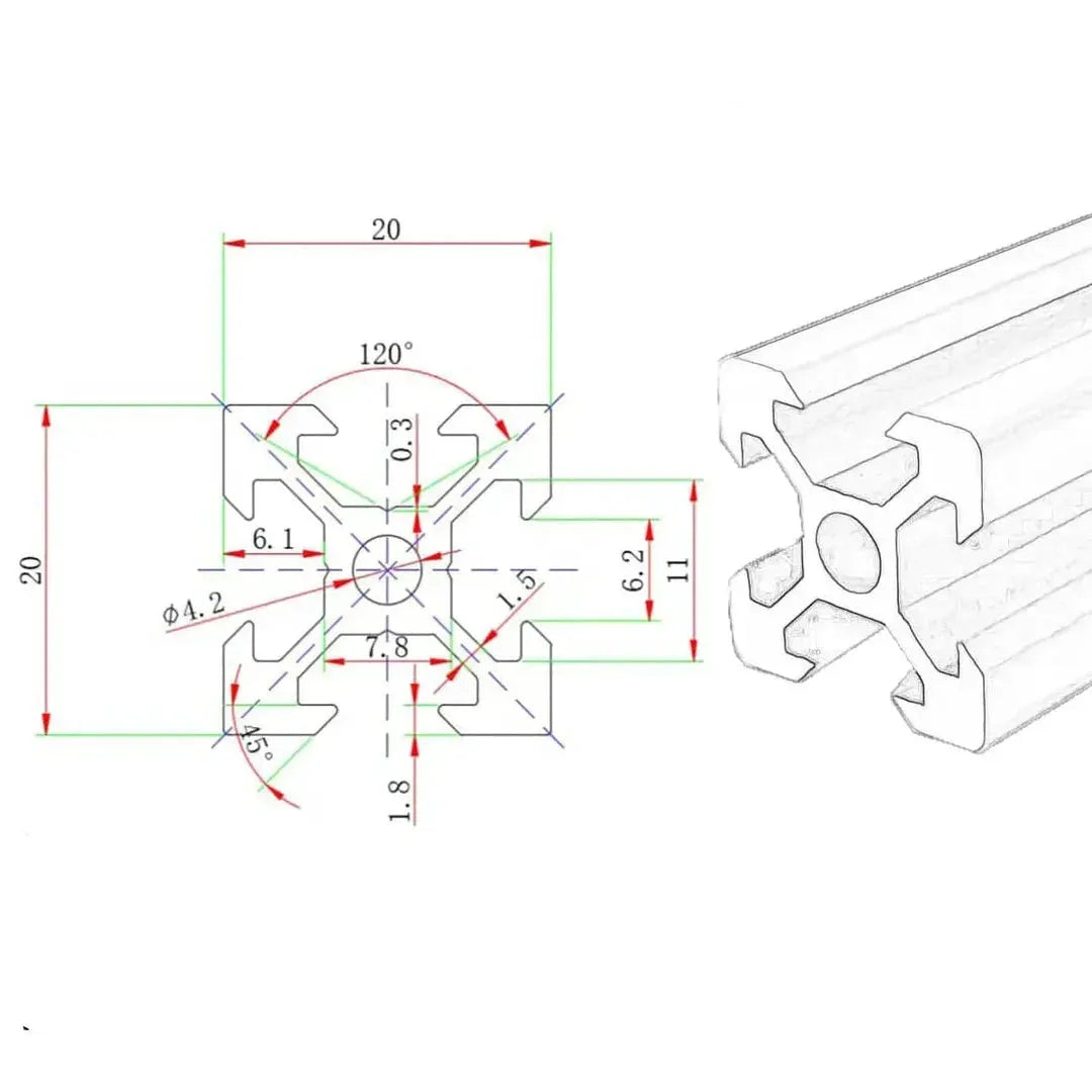 2020 V-slot Aluminium Extrusion 1 2 3