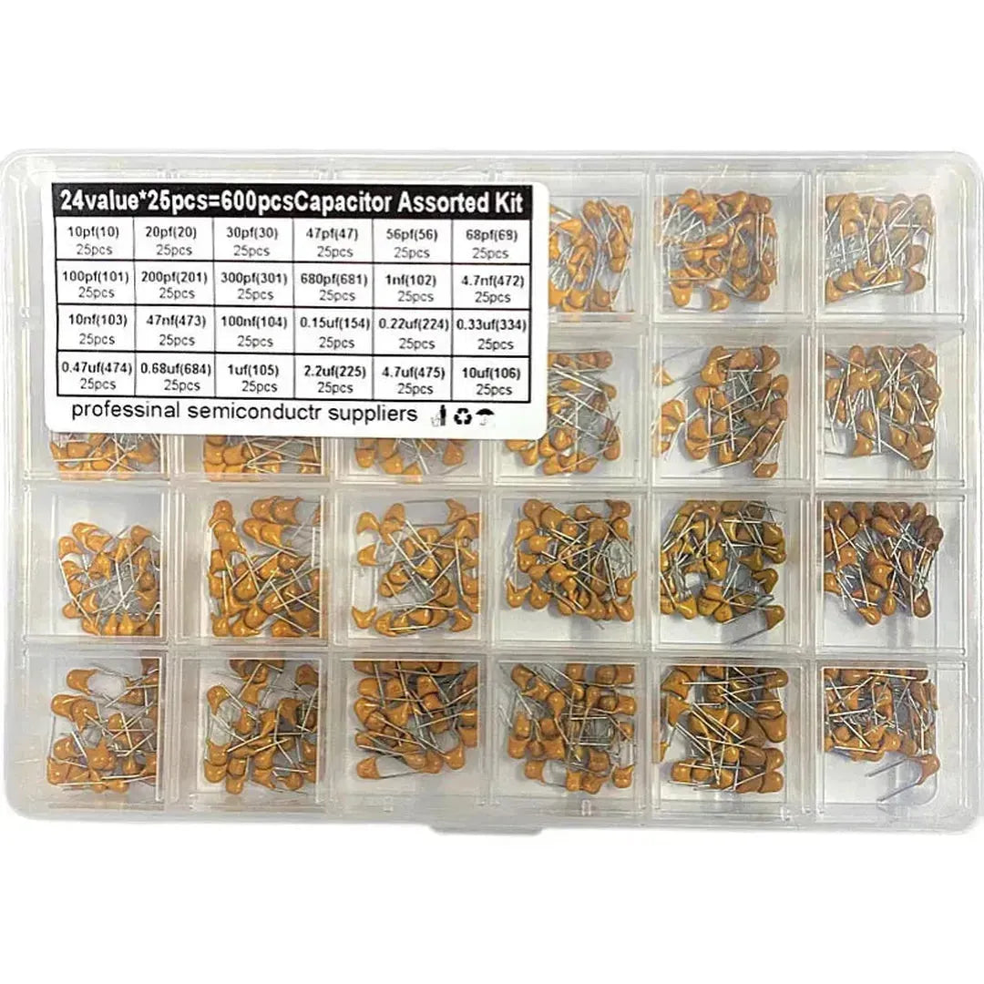 600pcs Monolithic Capacitor Kit 24value 1 2 3 4 5