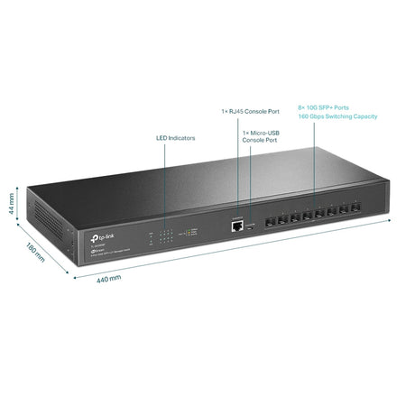 TP-Link JetStream TL-SX3008F 8-Port Metal 10GE SFP+ L2+ Managed Switch