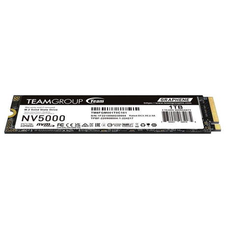 Team NV5000 (TM8FGM001T0C101) 1TB M.2 Interface, PCIe Gen4x4 with NVMe, 2280, Read 5000MB/s, Write 3000MB/s, 3 Year Warranty